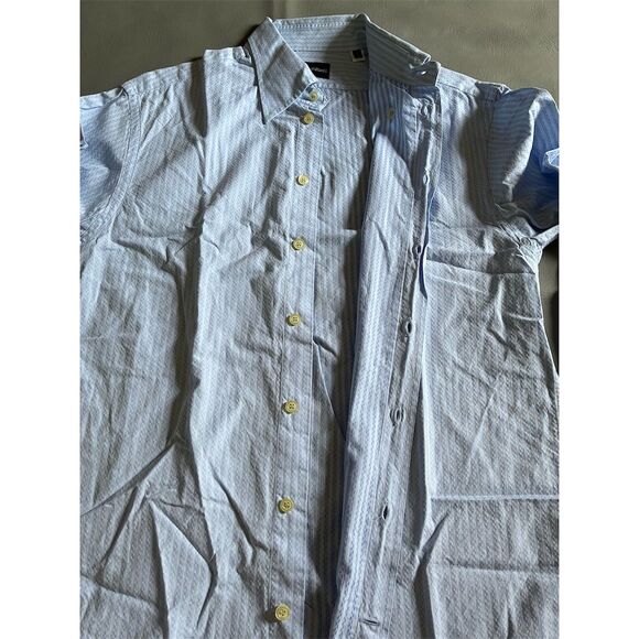 Emporio Armani Men's Blue Striped Long Sleeve‎ Button-Up Shirt M - Picture 7 of 16